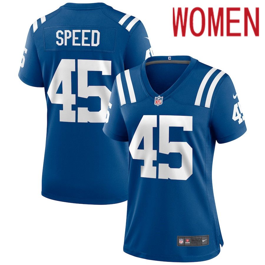 Women Indianapolis Colts #45 E.J. Speed Nike Royal Game NFL Jersey->women nfl jersey->Women Jersey